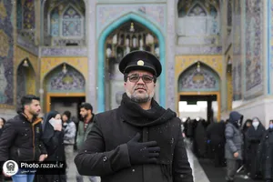 بارش برف در حرم مطهر رضوی