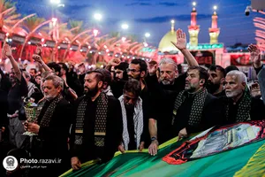 عزاداری کاروان سفیران امام رئوف علیه&zwnj;السلام در بین&zwnj;الحرمین