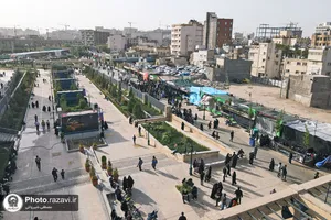 عکس های هوایی از مواکب خدمت رسان به زائرین حرم مطهر رضوی