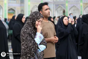 بارش باران بهاری در حرم مطهر رضوی
