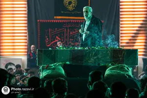 مراسم تشییع پیکر شهید گمنام دفاع مقدس در دبیرستان پسرانه واحد 3 امام رضا(علیه&zwnj;السلام)