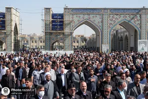 تشییع پیکر حاج سید رضا موید خراسانی در حرم مطهر رضوی