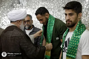 دیدار اعضای تیم ملی کشتی آزاد بزرگسالان ایران با تولیت آستان قدس رضوی