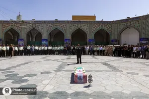 تشییع پیکر شهید مهدی گلشاهی در حرم مطهر رضوی