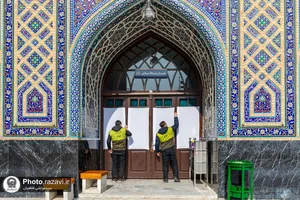 آیین غبارروبی مسجد گوهرشاد در آستانه ماه مبارک رمضان