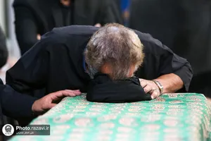 مراسم تشییع پیکر حاج سیدجعفر ماهرخسار در حرم مطهر رضوی
