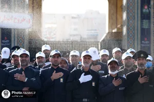 عزاداری خدام در روز شهادت امام رضا علیه السلام