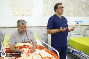 حضور خدام حرم مطهر رضوی در آسایشگاه جانبازان