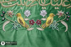 اهدای پوش جدید ضریح مطهرحضرت رقیه(س) توسط خادمان حرم رضوی