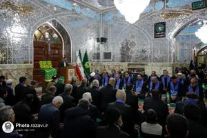 آیین تعویض پوش ضریح حسین بن موسی الکاظم علیه&zwnj;السلام