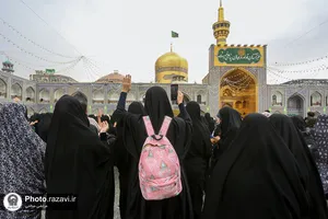 بارش باران بهاری در حرم مطهر رضوی