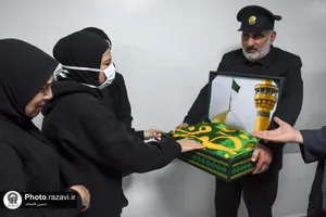 حضور خدام حرم مطهر رضوی در بیمارستان شیخ راغب حرب الجامعی لبنان