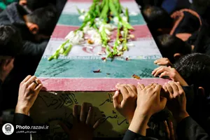 تشییع پیکر شهید گمنام هشت سال دفاع مقدس در دانشگاه علوم اسلامی رضوی