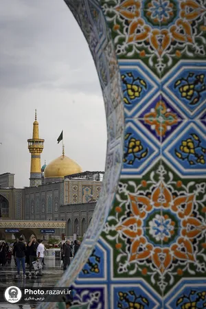 بارش باران بهاری در حرم مطهر رضوی