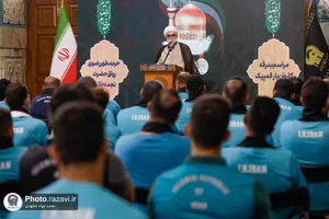 آیین بدرقه کاروان پارالمپیک در حرم مطهر رضوی
