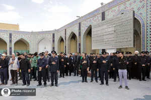 تشییع پیکر پاکبان مشهدی در حرم مطهر رضوی
