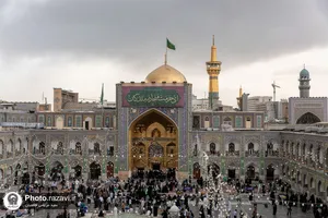 بارش باران بهاری در حرم مطهر رضوی