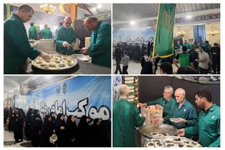 پذیرایی خادمان کفشدار از زائران اربعین با توزیع ۷۵ هزار پرس غذای گرم