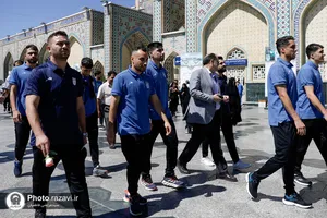 تشرف تیم ملی فوتسال به حرم مطهر رضوی