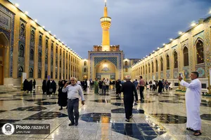 بارش باران بهاری در حرم مطهر رضوی
