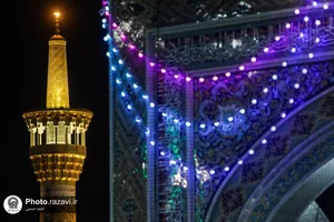 حرم مطهر رضوی در شب میلاد حضرت زینب سلام الله علیها