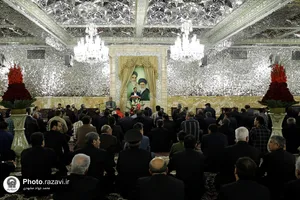 مراسم روز ولادت پیامبر اکرم(ص) و امام صادق(ع) در حرم مطهر رضوی