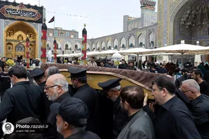 تشییع پیکر مرحوم سید جواد حجازی در حرم مطهر رضوی