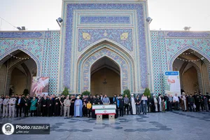 تشییع پیکر 2 شهید حادثه بلوار وکیل&zwnj;آباد مشهد در حرم مطهر رضوی