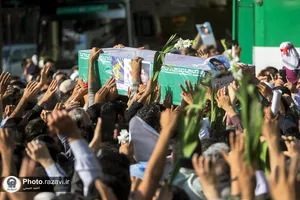تشییع پیکر شهید غیرت &laquo;حمیدرضا الداغی&raquo; در حرم مطهر رضوی