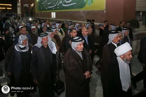 مراسم استقبال از موکب&zwnj;داران عراقی توسط خدام حرم مطهر رضوی