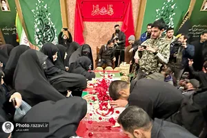 وداع با پیکر شهید گمنام دفاع مقدس در صحن قدس حرم مطهر رضوی