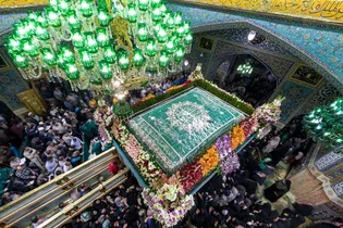 عکس با کیفیت: گل آرایی ضریح مطهر امام رضا علیه السلام