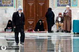 بارش باران در حرم مطهر رضوی