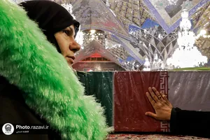 مراسم وداع با پیکر شهدای گمنام دفاع مقدس در حرم مطهر رضوی