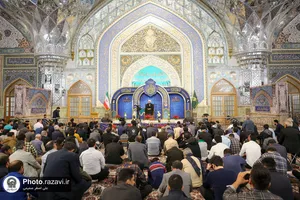 مراسم احیا شب نیمه شعبان در حرم مطهر رضوی
