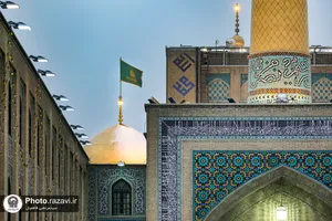 بارش برف در حرم مطهر رضوی