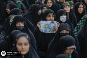 اجتماع همبستگی با جبهه مقاومت فلسطین در حرم مطهر رضوی