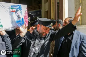 مراسم تشییع پیکر شهدای حرم احمد بن موسی در شیراز
