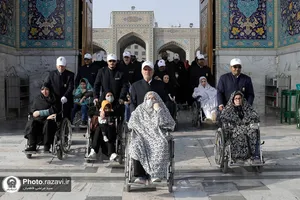 تشرف کاروان معلولان خراسان شمالی به حرم مطهر رضوی