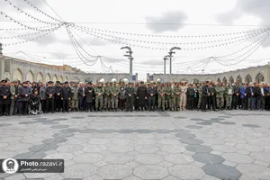 تشییع پیکر شهید مهدی خموشی در حرم مطهر رضوی