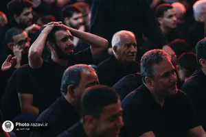 حرم مطهر رضوی در شب تاسوعای حسینی