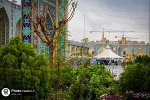 بارش باران بهاری در حرم مطهر رضوی