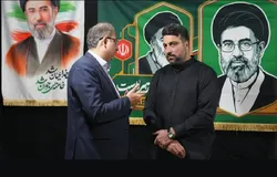 حضور احسان حدادی در موکب مؤسسه تربیت‌بدنی رضوی