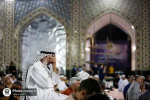 مراسم عزاداری زائران عرب زبان در حرم مطهر رضوی