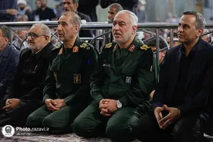 وداع با پیکر فرمانده قرارگاه عملیاتی سجاد سراوان در حرم مطهر رضوی