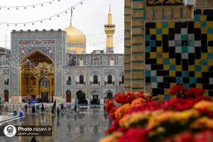 بارش باران در حرم مطهر رضوی