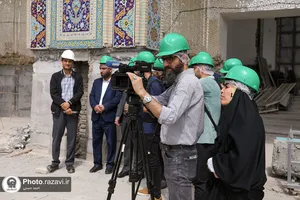 بازدید خبرنگاران شبکه های برون مرزی صدا و سیما از پروژه های عمرانی حرم مطهر