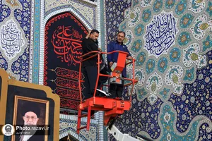 آماده سازی جایگاه مراسم خطبه &zwnj;خوانی شب عاشورا