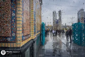 بارش باران بهاری در حرم مطهر رضوی