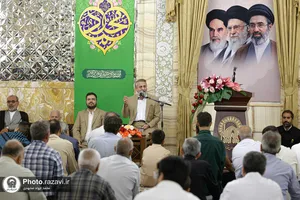 مراسم جشن عید ولادت پیامبر اکرم صلی&zwnj;الله&zwnj;و&zwnj;علیه&zwnj;وآله در تالار ولایت حرم مطهر رضوی 